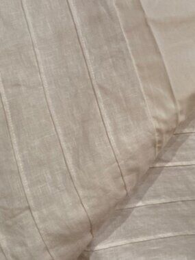Garnet Hill Cream Linen KING Bed Skirt Split Corners — 18 Inch Drop - never used